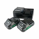 Hikoki Batteripakke med 2x 18V batterier (4.0Ah) og 18V lader thumbnail