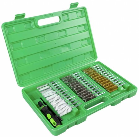 JBM Rensebørstesett for drill - 38 deler - stål, messing, nylon