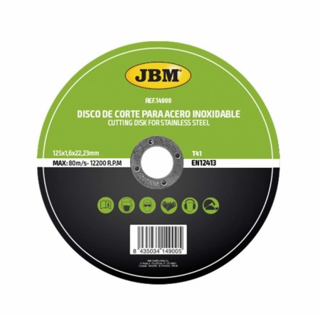 JBM Kappeskive 125x1,6mm for rustfritt stål (T41 INOX)
