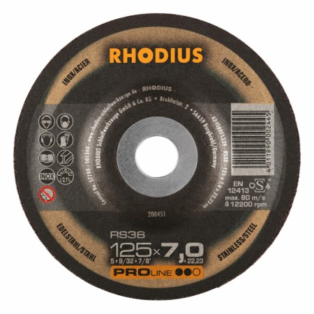 Rhodius RS38 slipeskive 125 × 7,0 mm