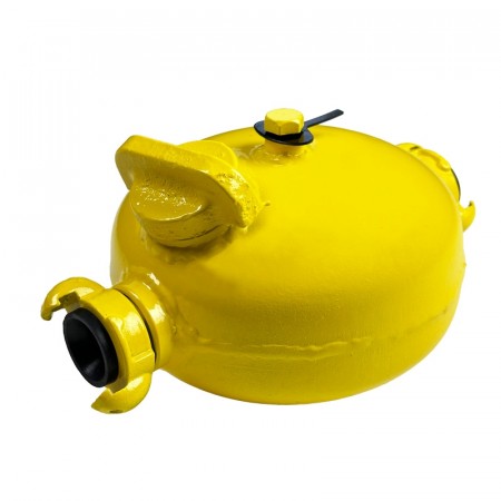 Oljepotte/smørepotte for trykkluftdrevet utstyr - 1.5 L - Lakkert stål (gul)