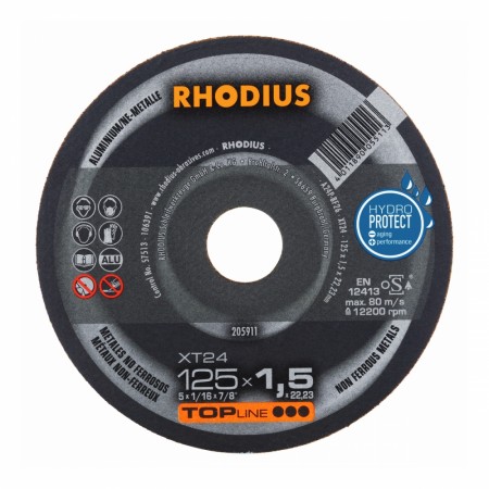 Rhodius XT24 kappeskive for aluminium 125 × 1,5 mm