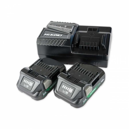 Hikoki Batteripakke med 2x 18V batterier (2.0Ah) og 18V lader