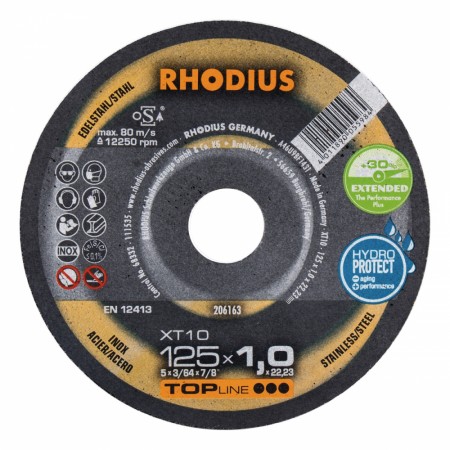 Rhodius XT10 kappeskive 125 × 1,0 mm