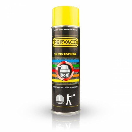Pervaco Skrivespray 360°, 500ml - gul