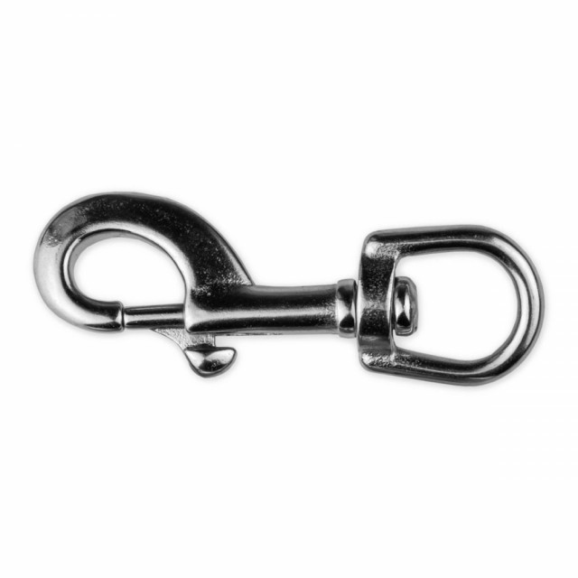 Karabinkrok med svivel og fjærbolt 90mm A4 Syrefast M-8303