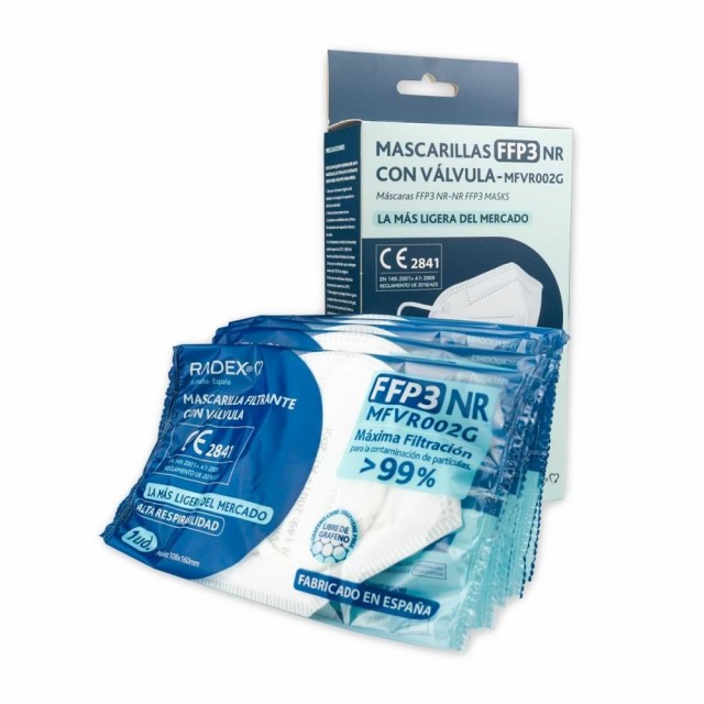 Radex FFP3 Støvmaske med ventil - Hvit