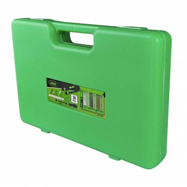 JBM Rensebørstesett for drill - 38 deler - stål, messing, nylon