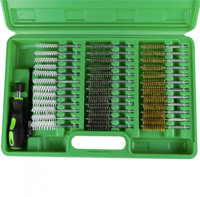 JBM Rensebørstesett for drill - 38 deler - stål, messing, nylon