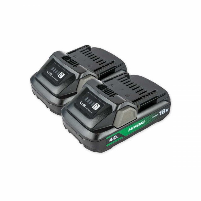 Hikoki Batteripakke med 2x 18V batterier (4.0Ah) og 18V lader