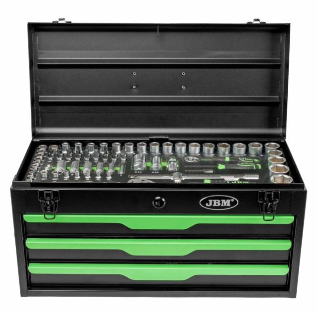 JBM Verktøysett i metallkabinett - 143 deler