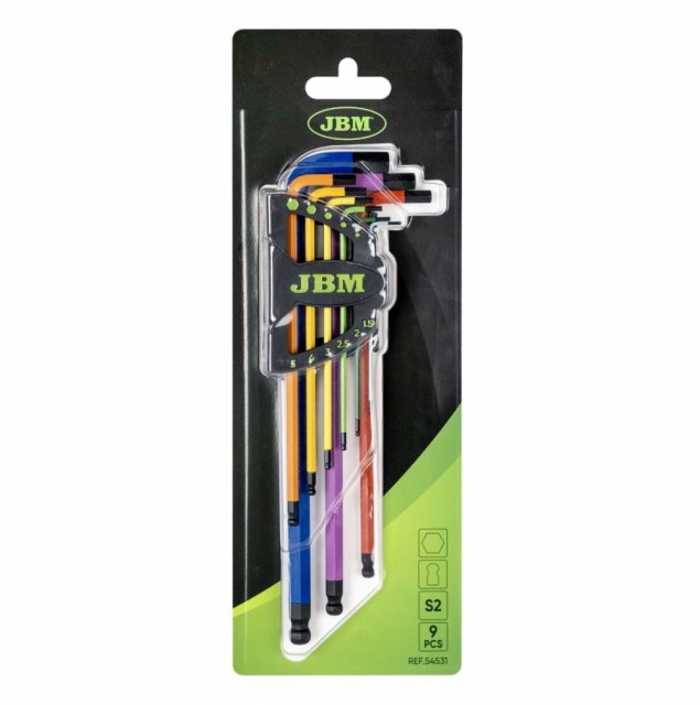 JBM Unbrakonøkkelsett 1,5-10mm fargekodet - 9 deler
