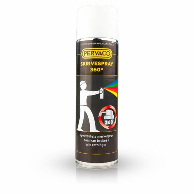 Pervaco Skrivespray 360°, 500ml - hvit