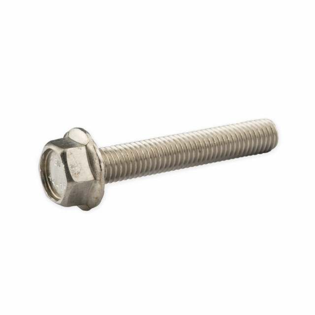 Sekskantskrue med flens M6x20mm A4 Syrefast DIN 6921 (med låsetenner)