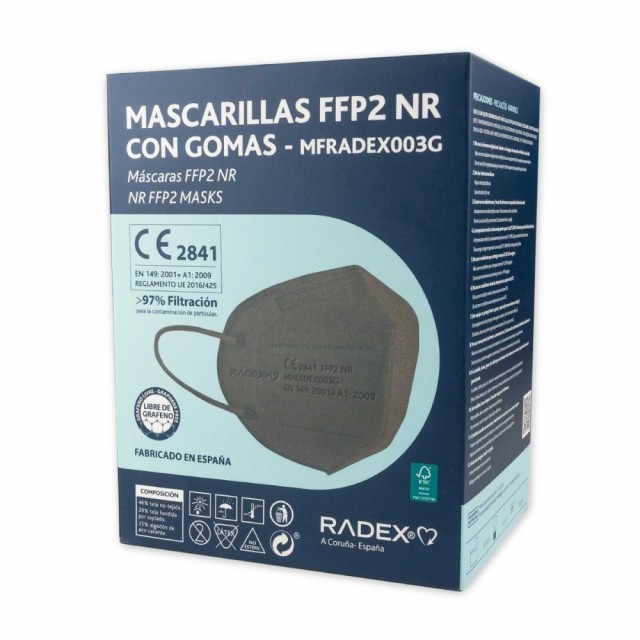 Radex FFP2 Støvmaske uten ventil - Grå - 25 stk.