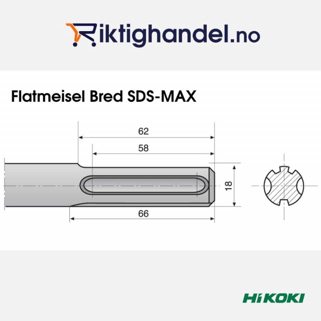 Hikoki Flatmeisel 50X400mm SDS-MAX