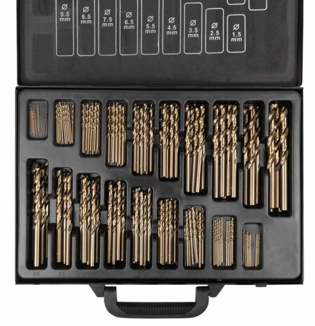 JBM Metallborsett 1-10mm HSS-Co5 kobolt - 170 deler