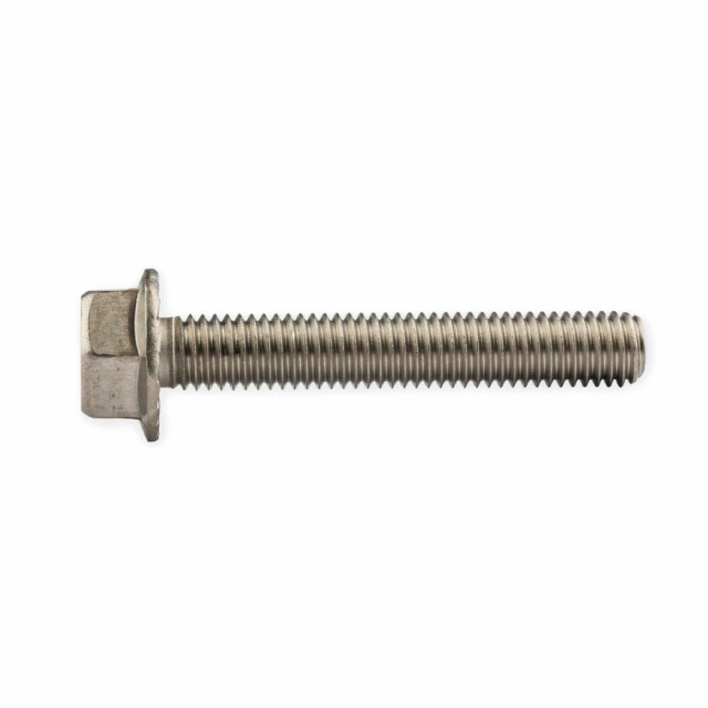 Sekskantskrue med flens M6x20mm A4 Syrefast DIN 6921 (med låsetenner)