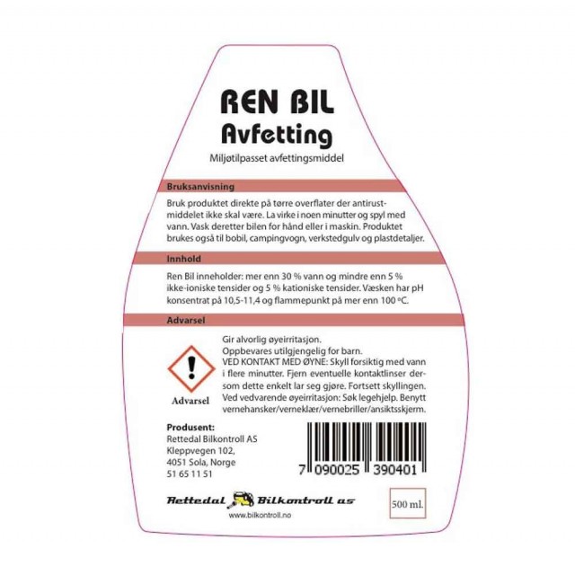 Ren Bil - 500 ml