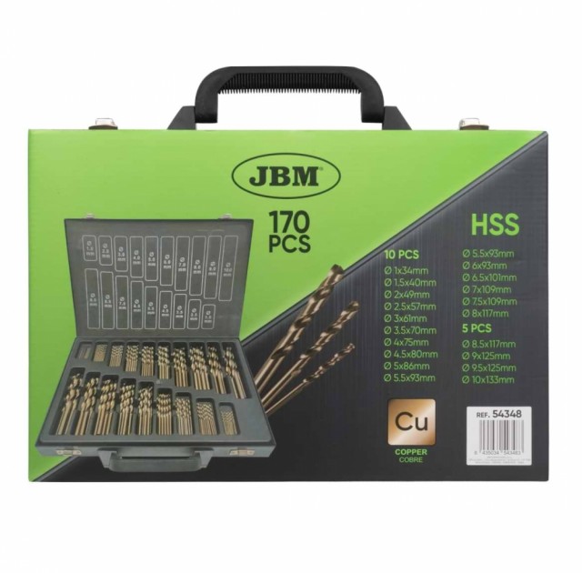 JBM Metallborsett 1-10mm HSS-Co5 kobolt - 170 deler