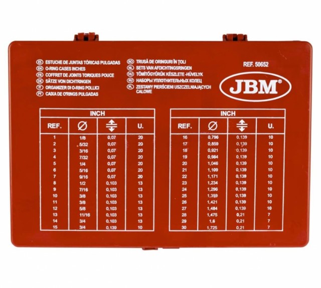 JBM O-ringsett tommer (imperial) - 382 deler
