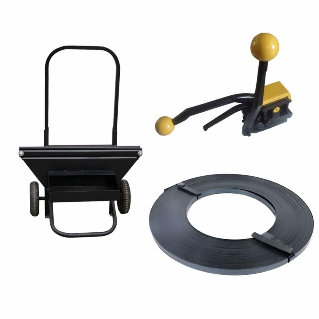 Komplett startpakke 16mm stålbånd, plombeløs kombitang og vogn