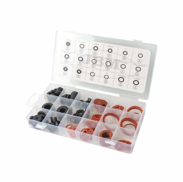 JBM Tetningsskiver i gummi og fiber - 141 deler