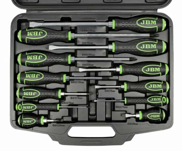 JBM Gjennomgående skrutrekkersett - 12 deler
