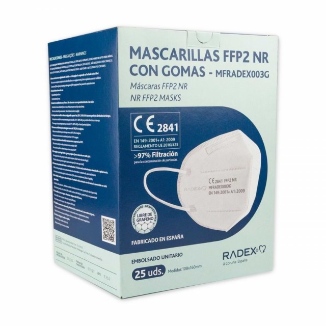 Radex FFP2 Støvmaske uten ventil - Hvit - 25 stk.