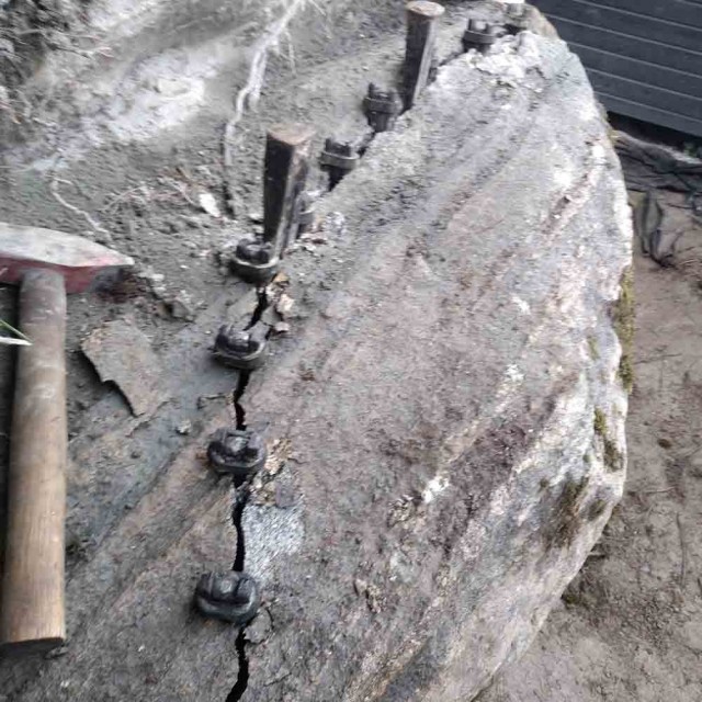 Deling av stein med fjellkiler fra Riktighandel.no