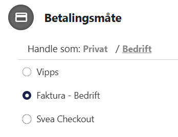 Betalingsalternativer