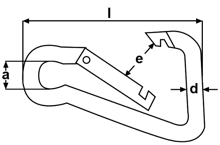 Produktspesifikasjoner, asymmetrisk karabinkrok