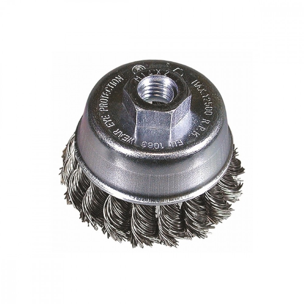 Hikoki Koppbørste stål 80mm for vinkelsliper (spunnet tråd)
