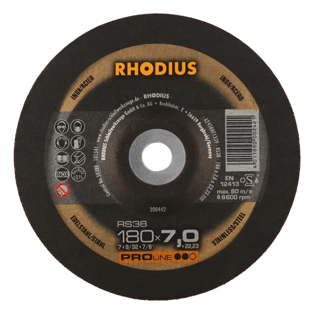 Rhodius RS38 slipeskive 180x7,0 mm