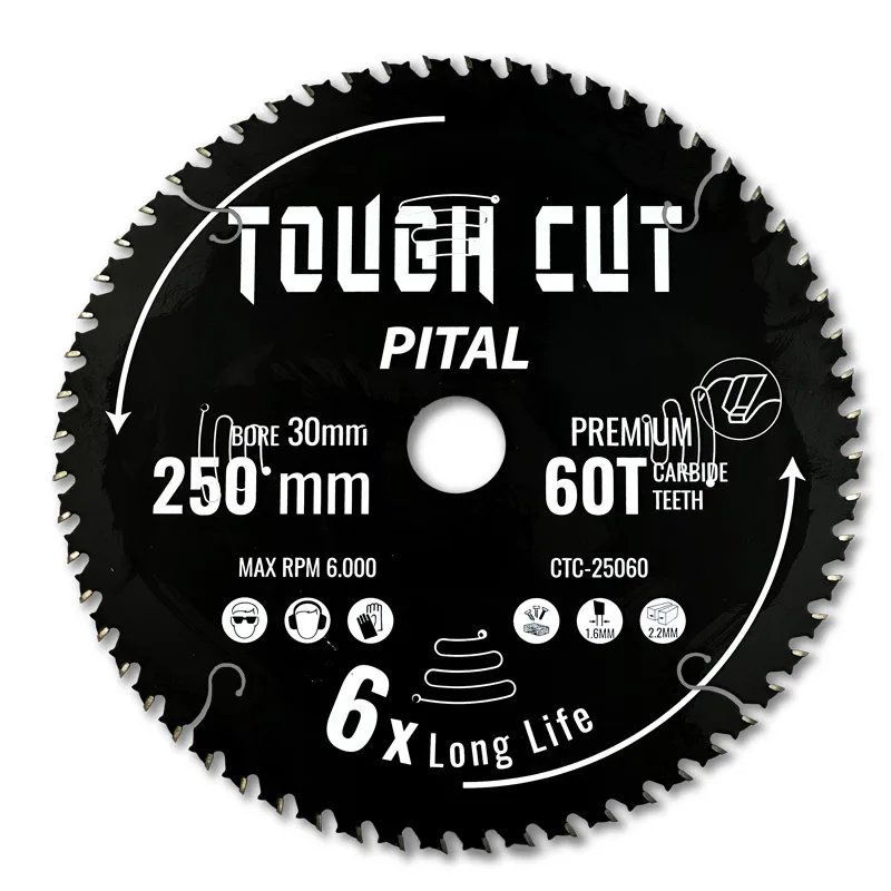 Pital Sirkelsagblad Tough Cut 250mm 60 tenner Carbide