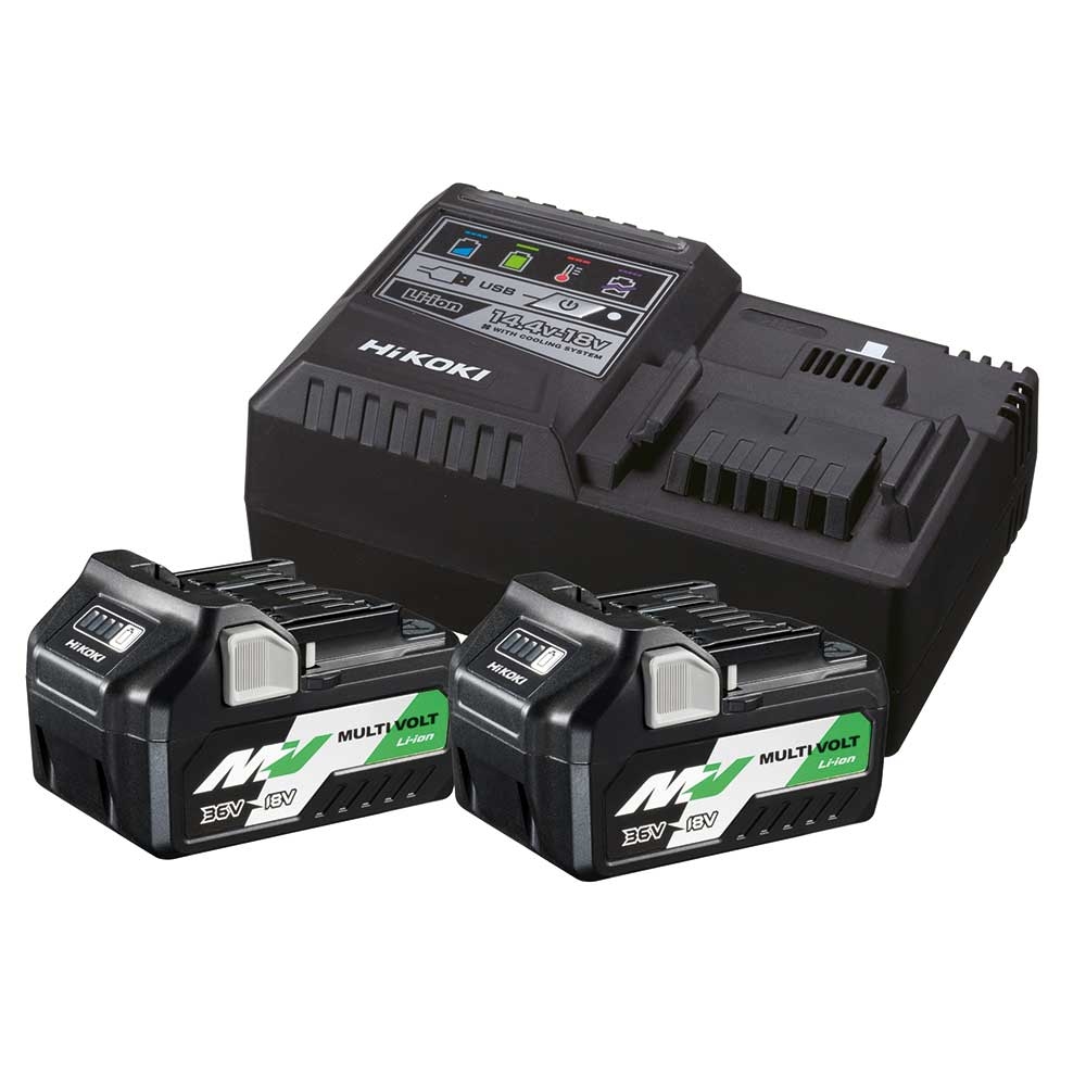 Hikoki Batteripakke 18/36V MULTI VOLT - 2stk 5Ah med lader