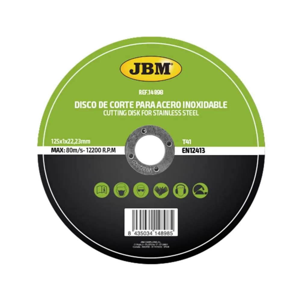 JBM Kappeskive 125x1,0mm for rustfritt stål (T41 INOX)