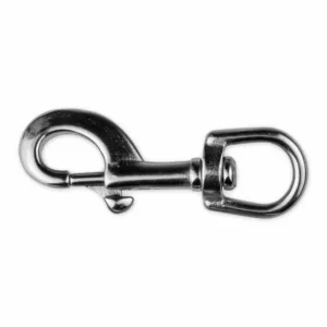 Karabinkrok med svivel og fjærbolt 80mm A4 Syrefast M-8303