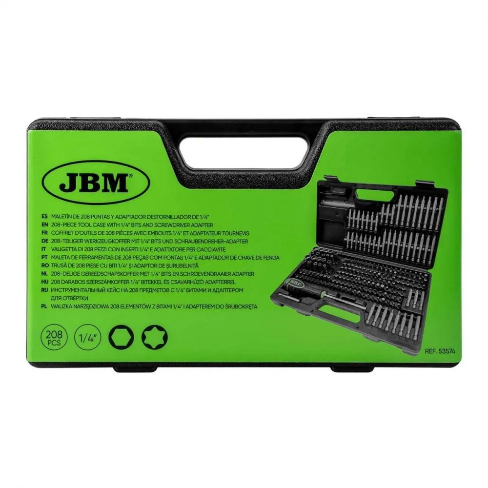 JBM Bitssett 1/4" 25, 50 og 75mm - 208 deler – bilde 6 av 6