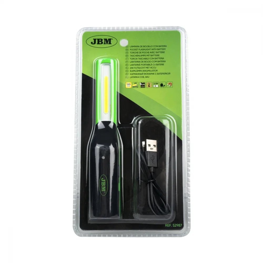 JBM Oppladbar LED-lommelykt med magnet - 120lm – bilde 5 av 5
