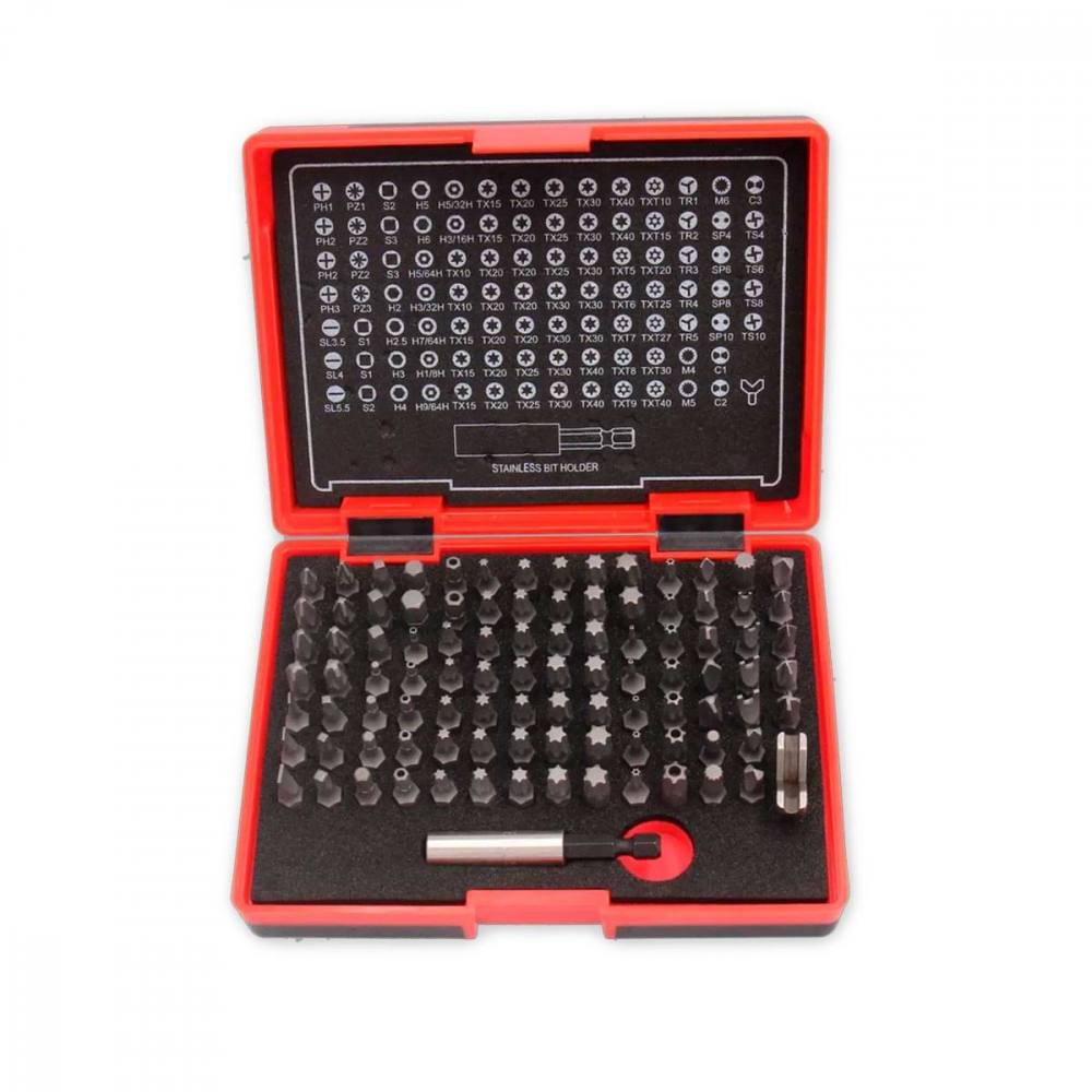 Tecos sikkerhetsbitssett T-B098-S 1/4" - 98 deler