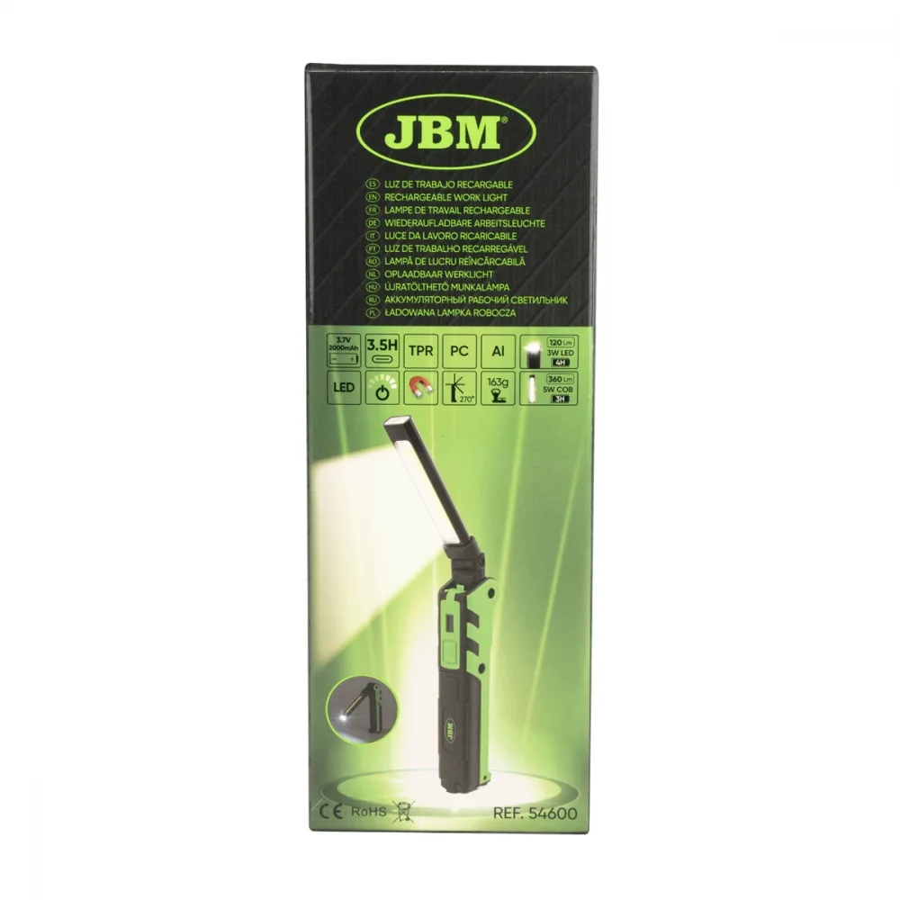 JBM Mini LED-arbeidslampe med magnet og dimmer - 360lm – bilde 5 av 5