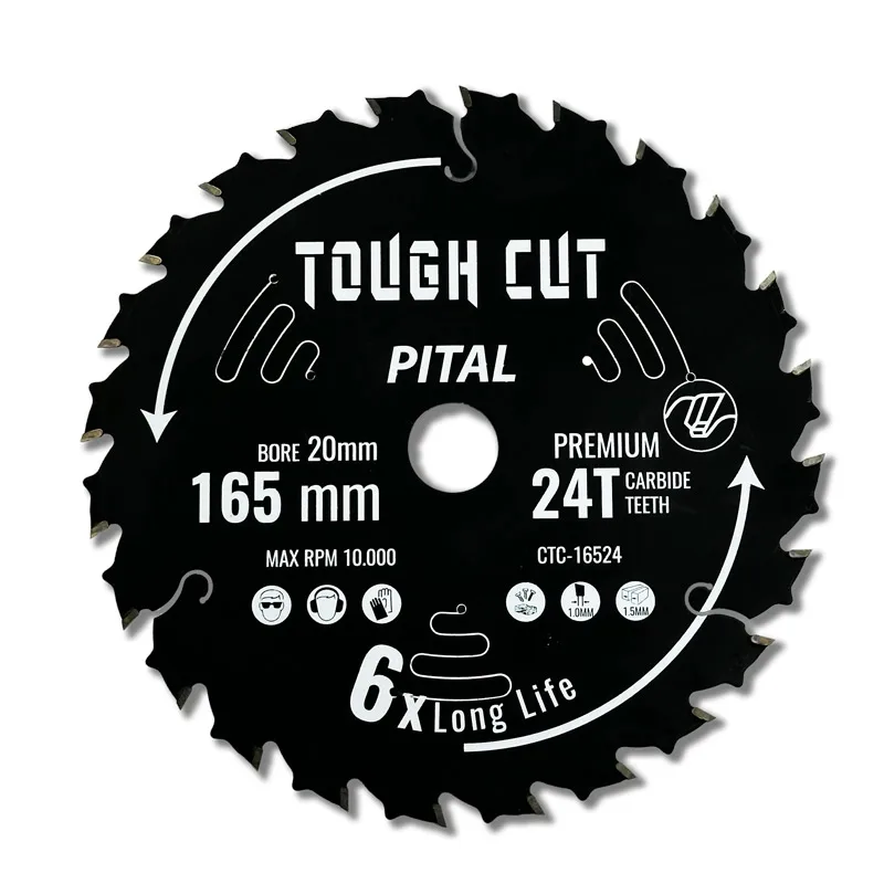 Pital Sirkelsagblad Tough Cut 165mm 24 tenner Carbide