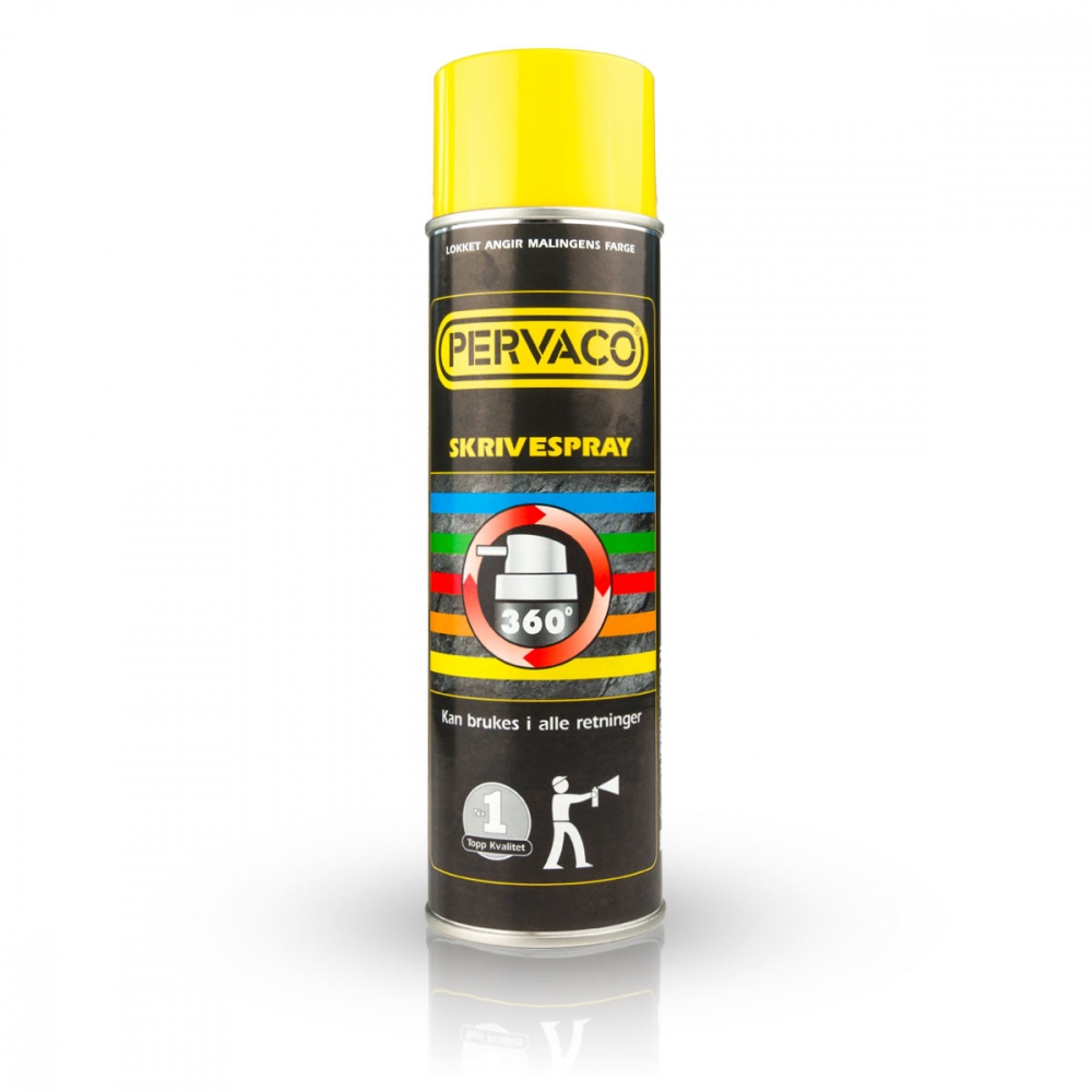 Pervaco Skrivespray 360°, 500ml - gul