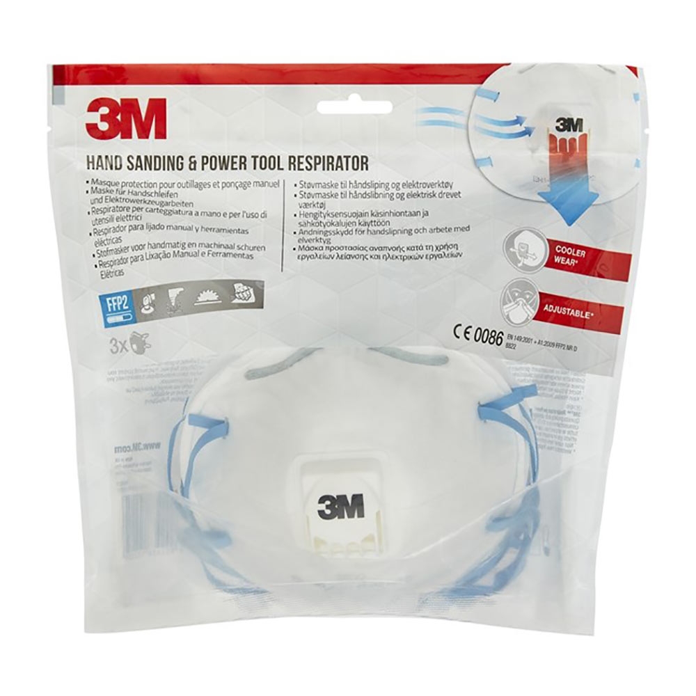 Støvmaske m/ventil 3M 8822C FFP2 3pk